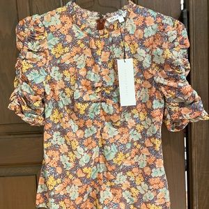Veronica Beard Boho Floral Natuka Blouse - Fall 2021 - NWT